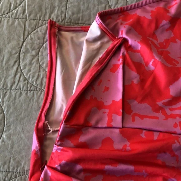 Amazon Beautisun One Shoulder Floral Print Ruched Midi Dress. Size L - Picture 9 of 10